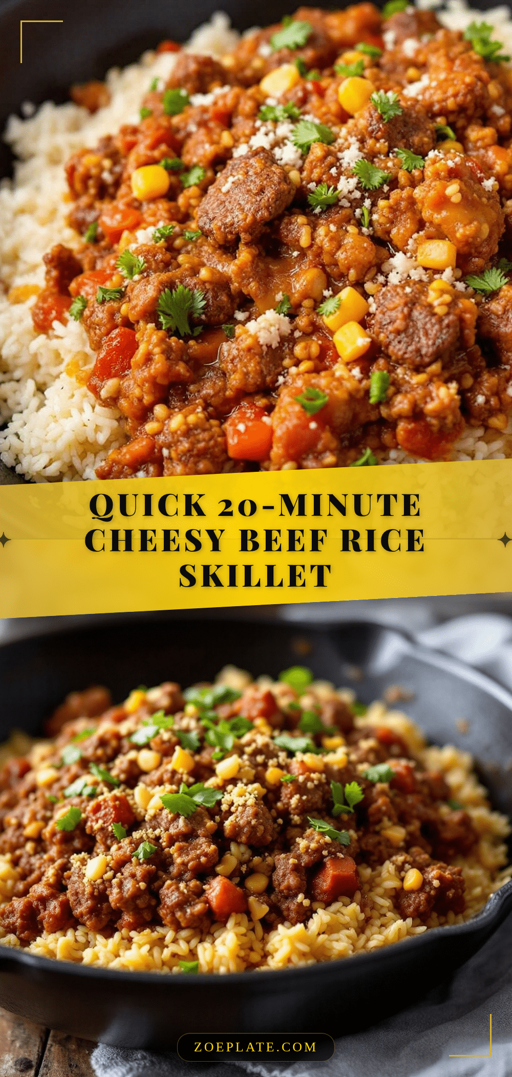 cheesy ground beef and rice skillet recipe