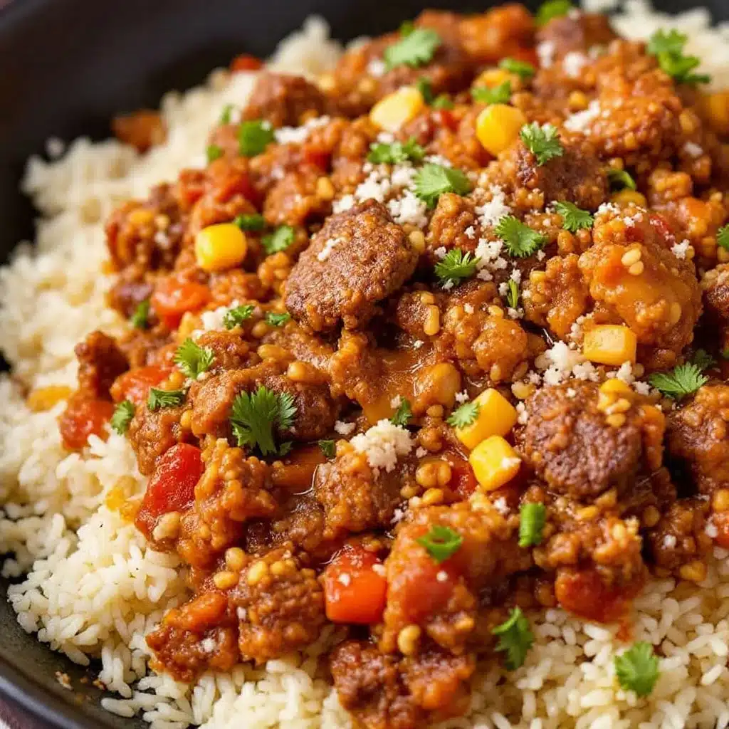 cheesy ground beef and rice skillet - featured image
