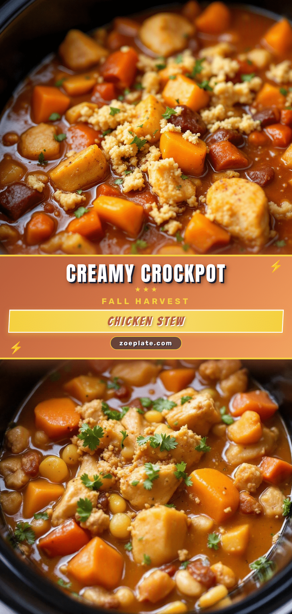 cozy crockpot fall harvest chicken stew recipe