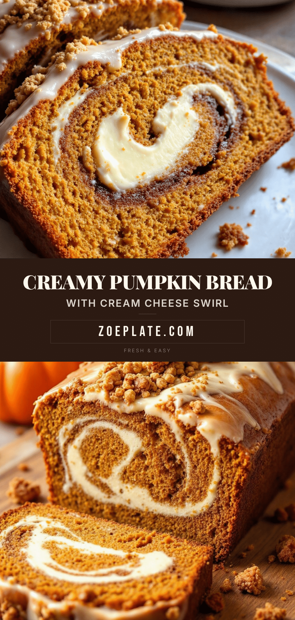 cream cheese swirl pumpkin bread recipe