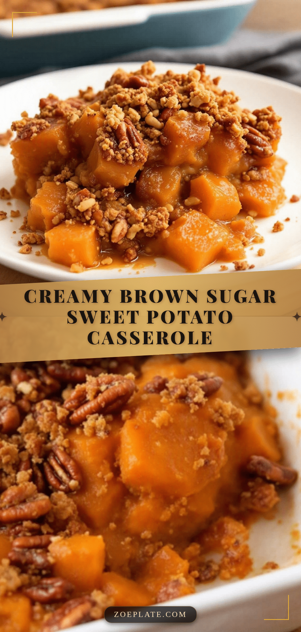 creamy brown sugar sweet potato casserole with pecan streusel recipe