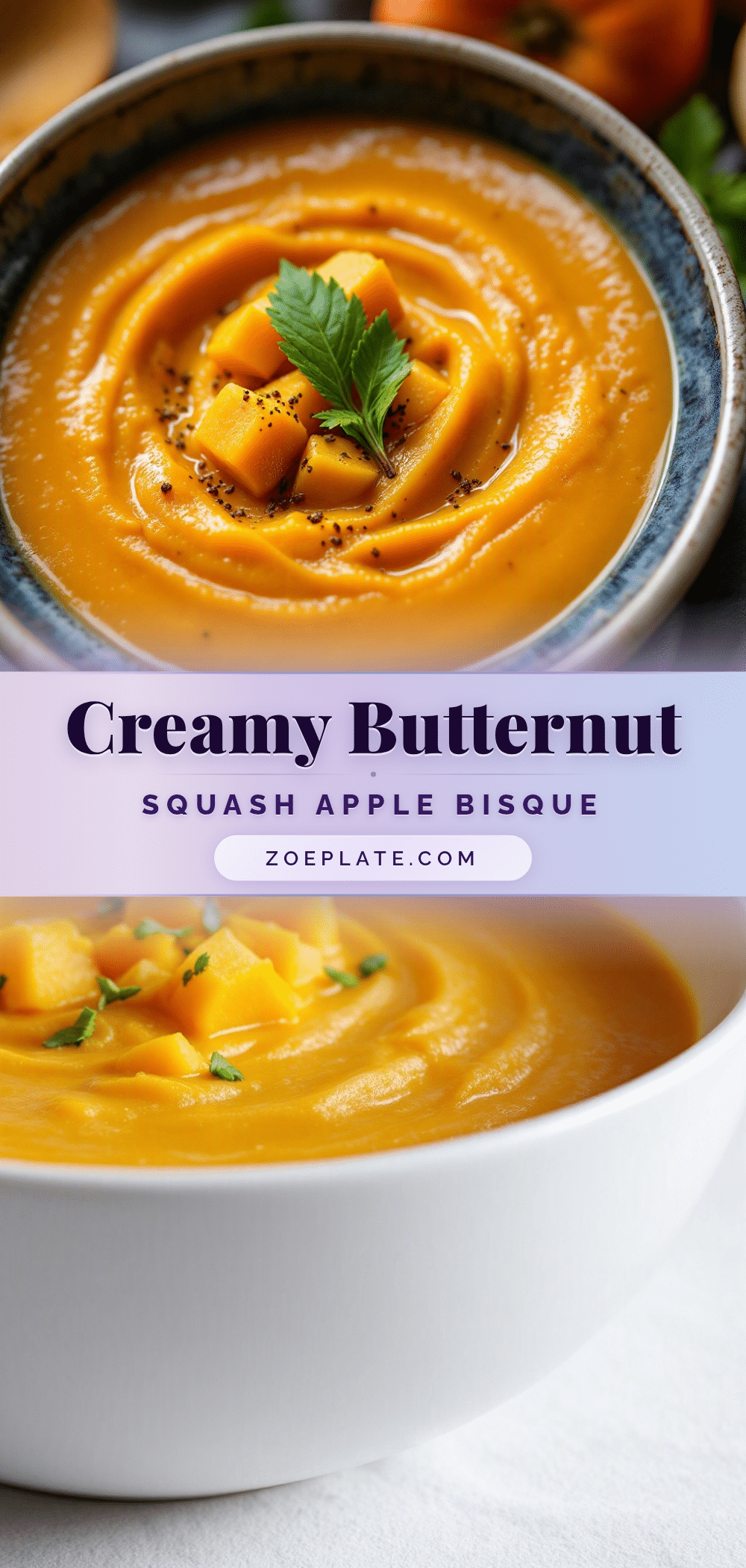 creamy butternut squash and apple bisque recipe