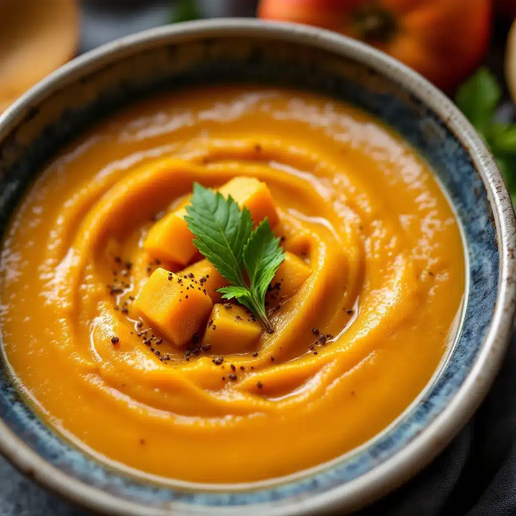 creamy butternut squash and apple bisque - featured image