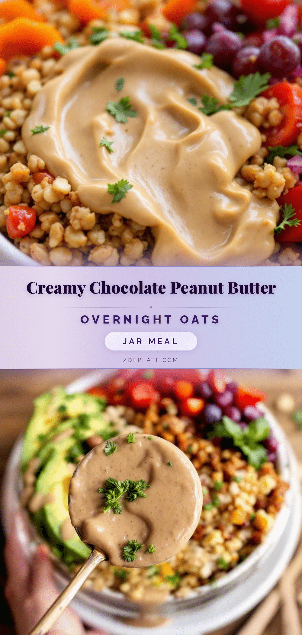 creamy chocolate peanut butter overnight oats recipe