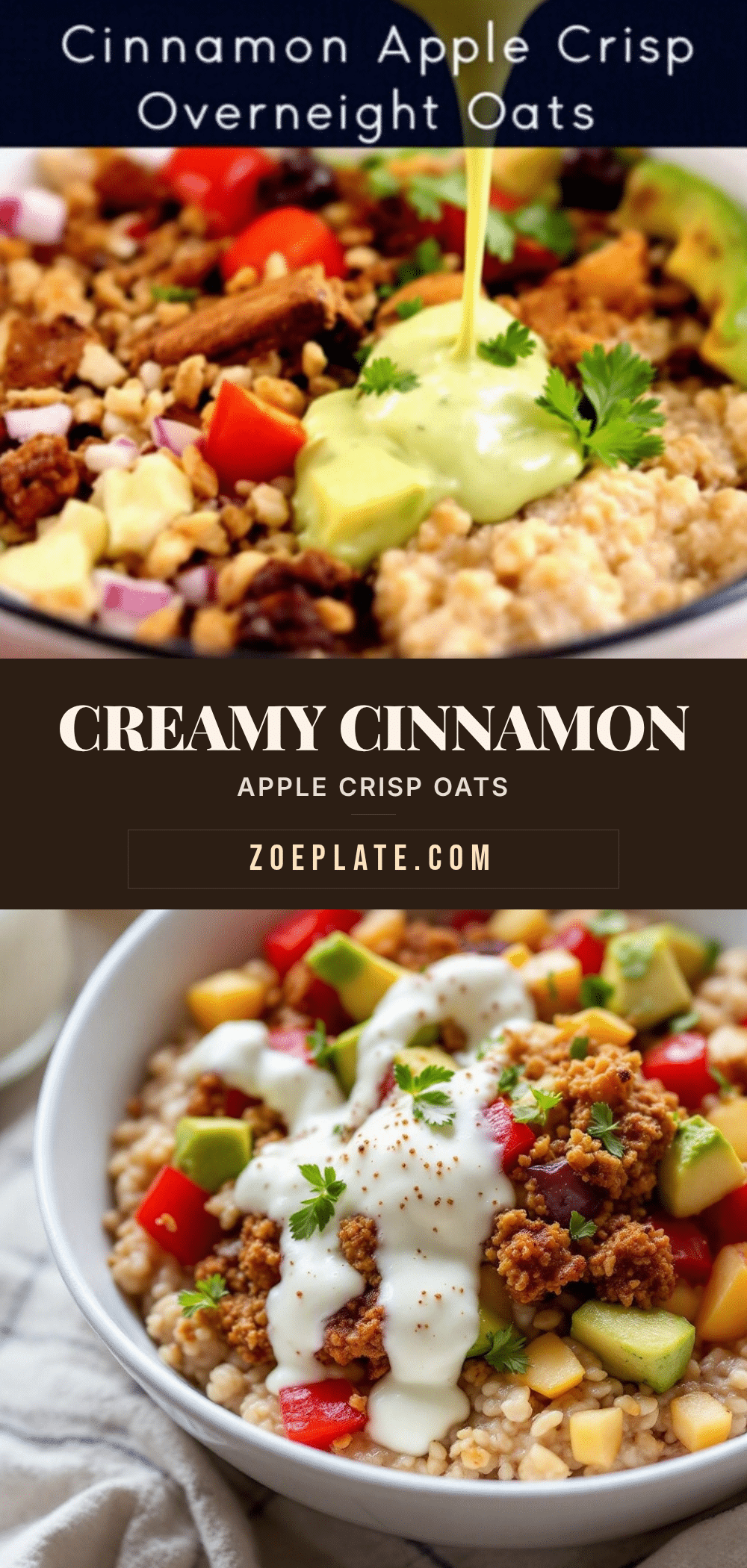 creamy cinnamon apple crisp overnight oats recipe