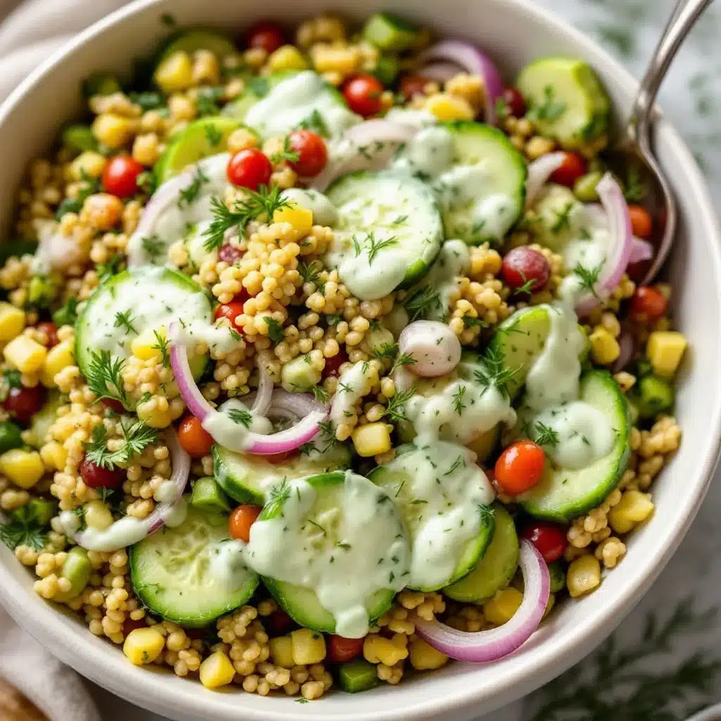 creamy cucumber dill salad - featured image