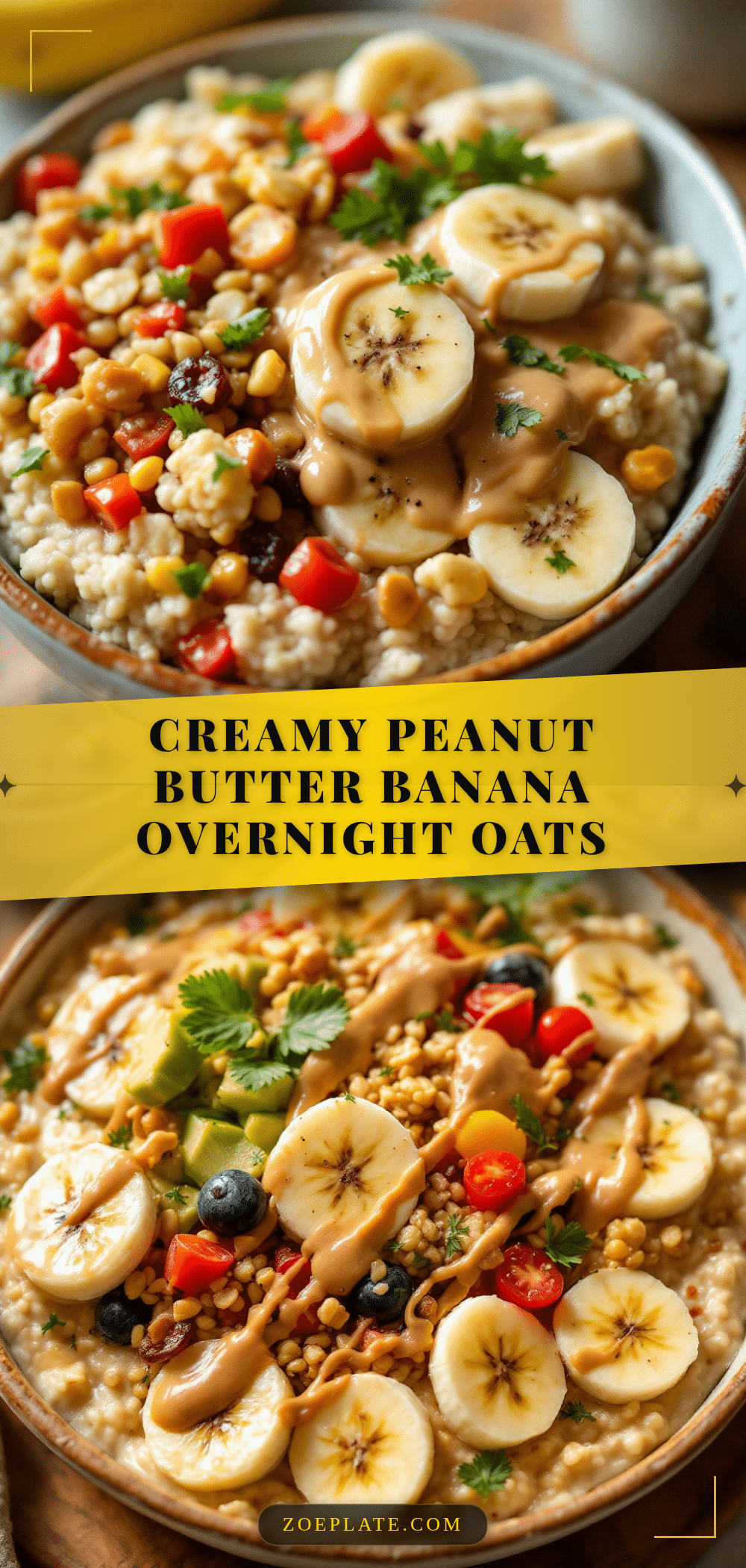creamy peanut butter banana overnight oats recipe