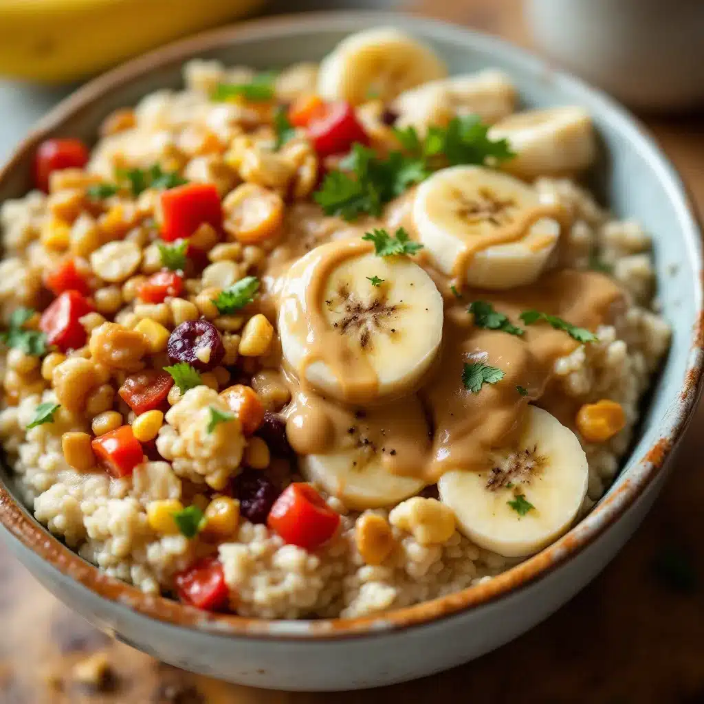 creamy peanut butter banana overnight oats - featured image
