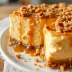 creamy salted caramel pumpkin cheesecake - featured image