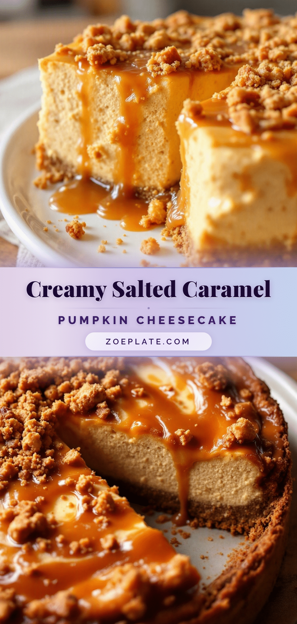creamy salted caramel pumpkin cheesecake recipe