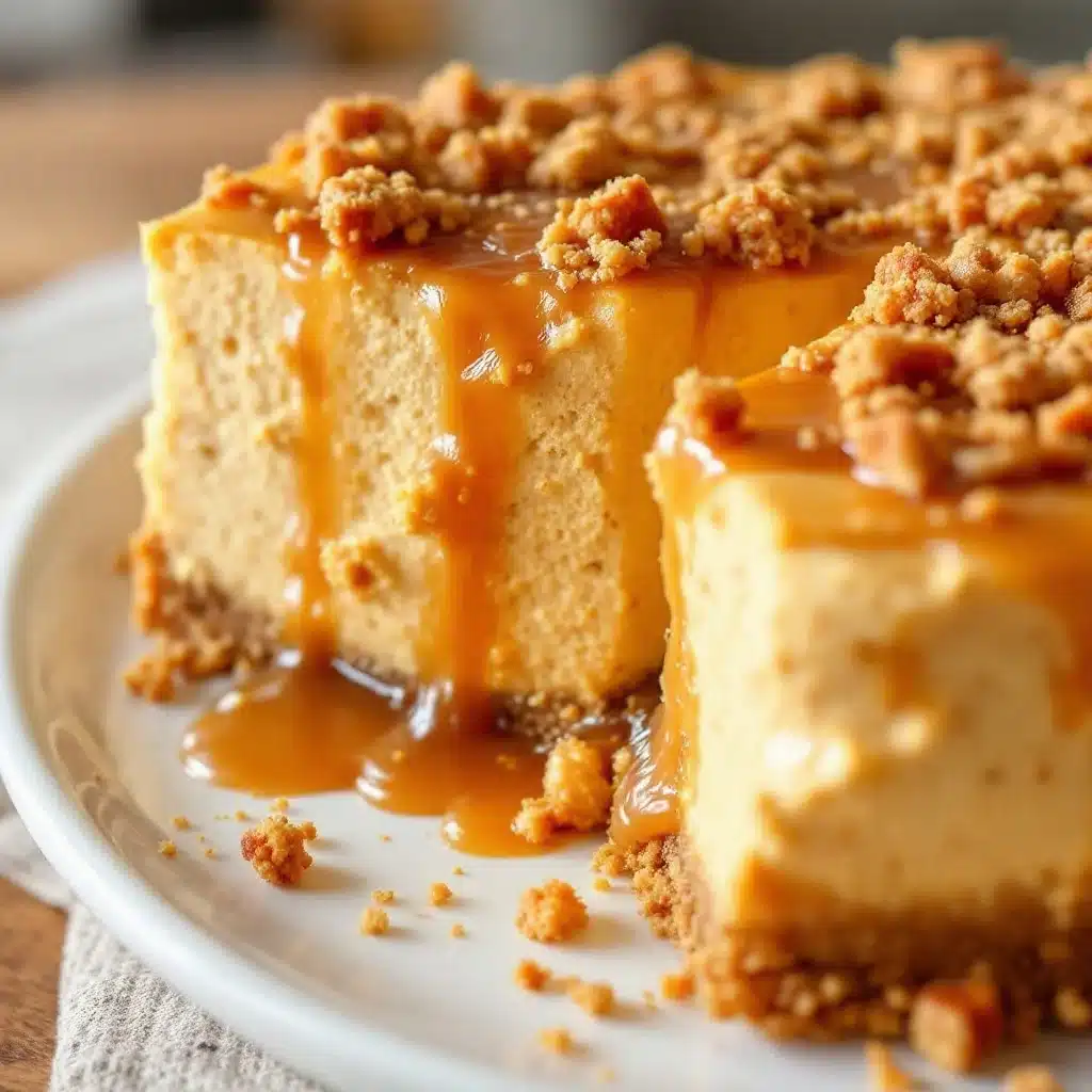 creamy salted caramel pumpkin cheesecake - featured image