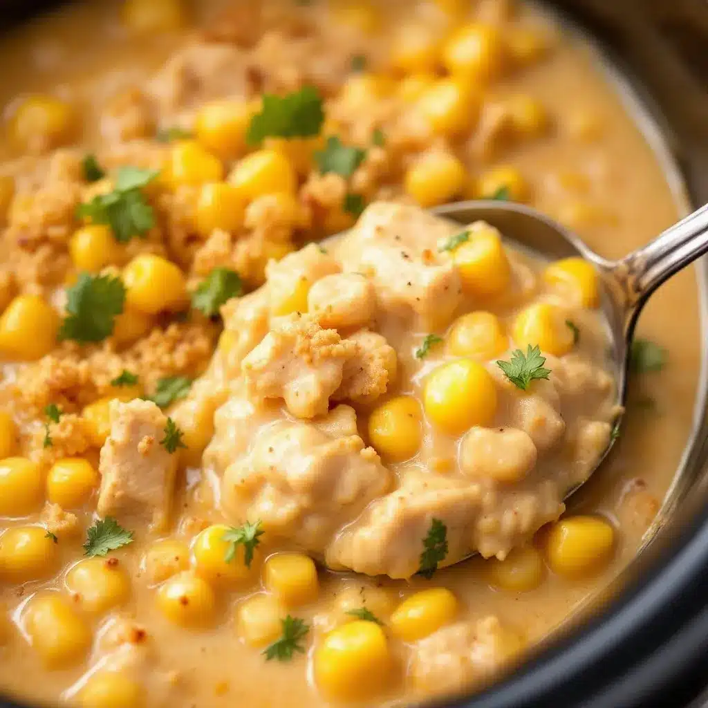 creamy slow cooker white chicken chili with corn preparation steps