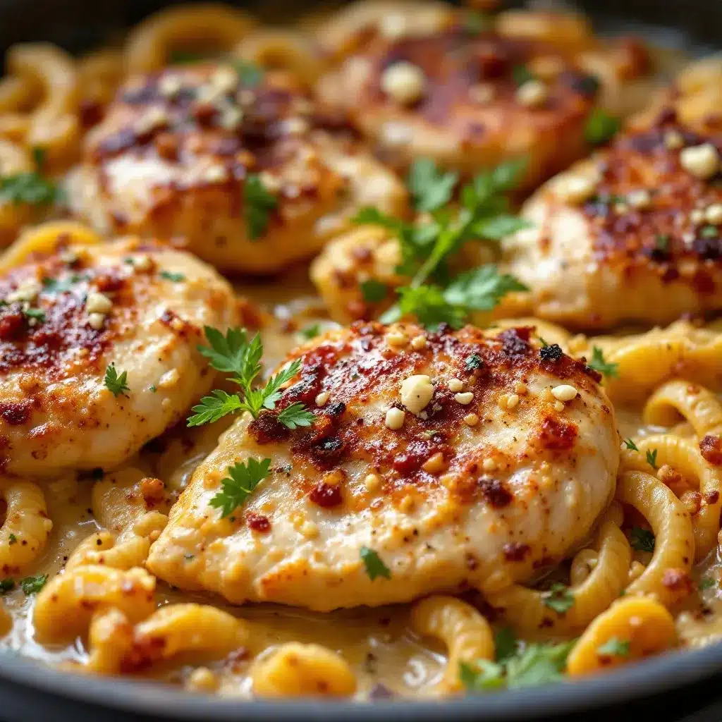 Creamy Tuscan Garlic Chicken Skillet preparation steps