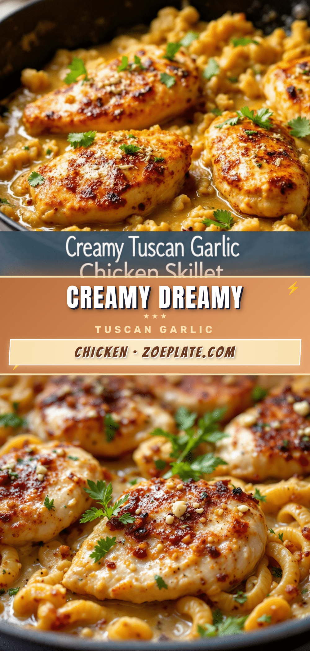 Creamy Tuscan Garlic Chicken Skillet recipe