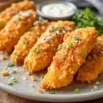 crispy baked parmesan chicken tenders - featured image