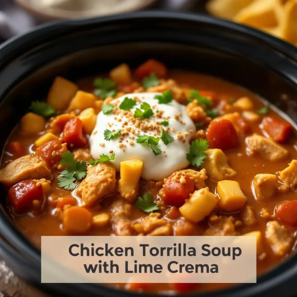 crockpot chicken tortilla soup preparation steps