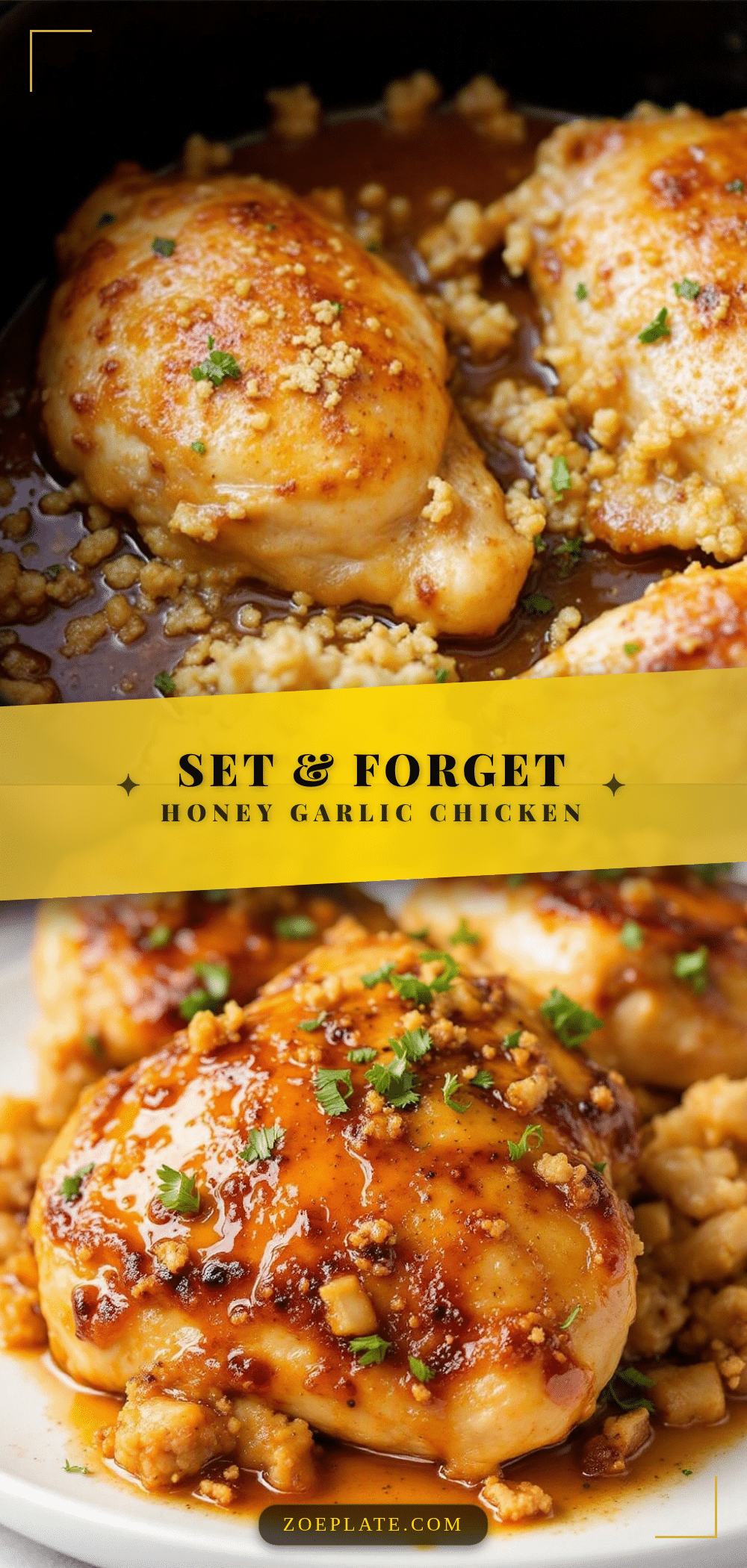 Easy Crockpot Honey Garlic Chicken Thighs recipe