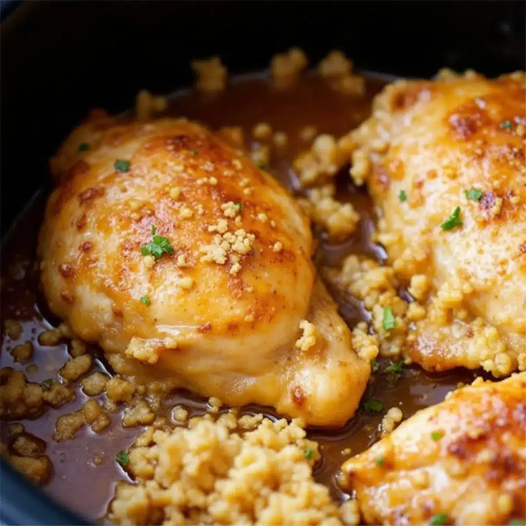 Easy Crockpot Honey Garlic Chicken Thighs - featured image