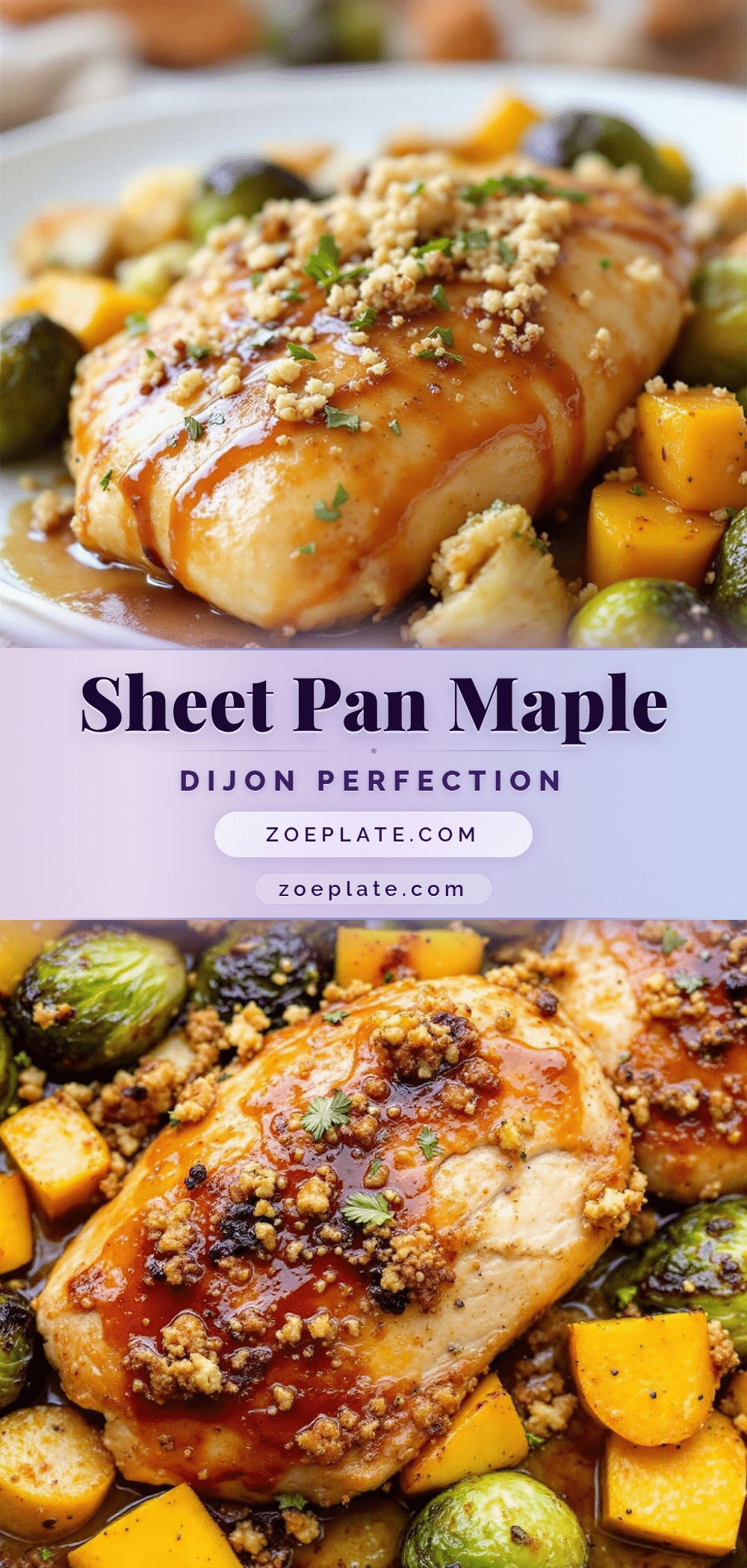 Easy Sheet Pan Maple Dijon Chicken with Roasted Veggies recipe