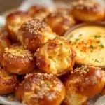 easy soft pretzel bites with beer cheese dip - featured image