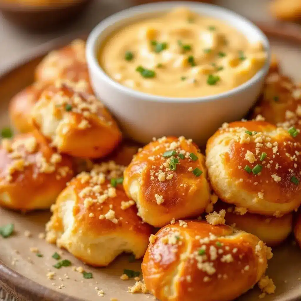 easy soft pretzel bites with beer cheese dip preparation steps
