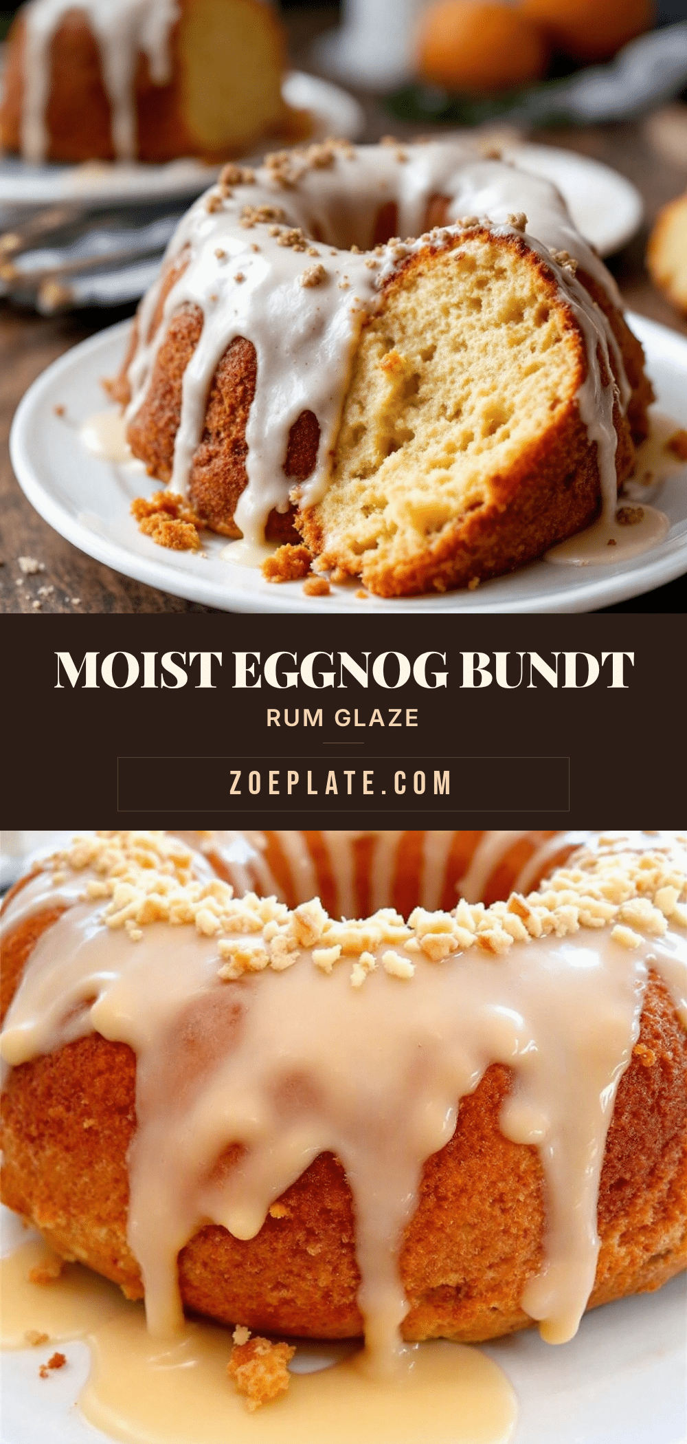 eggnog bundt cake with rum glaze recipe