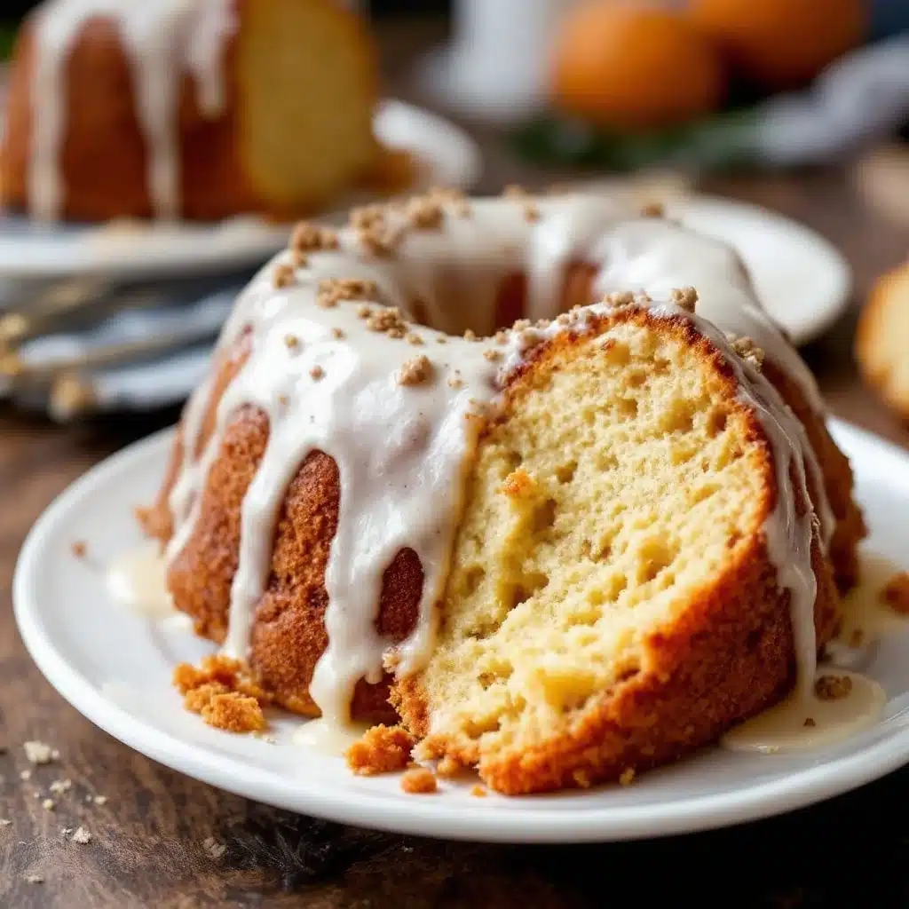 eggnog bundt cake with rum glaze - featured image