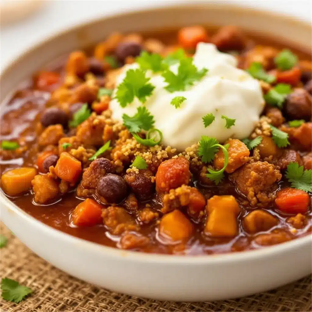 ground turkey pumpkin chili - featured image
