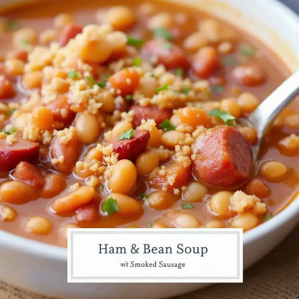 ham and bean soup with smoked sausage preparation steps