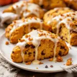 iced pumpkin scones with maple glaze - featured image