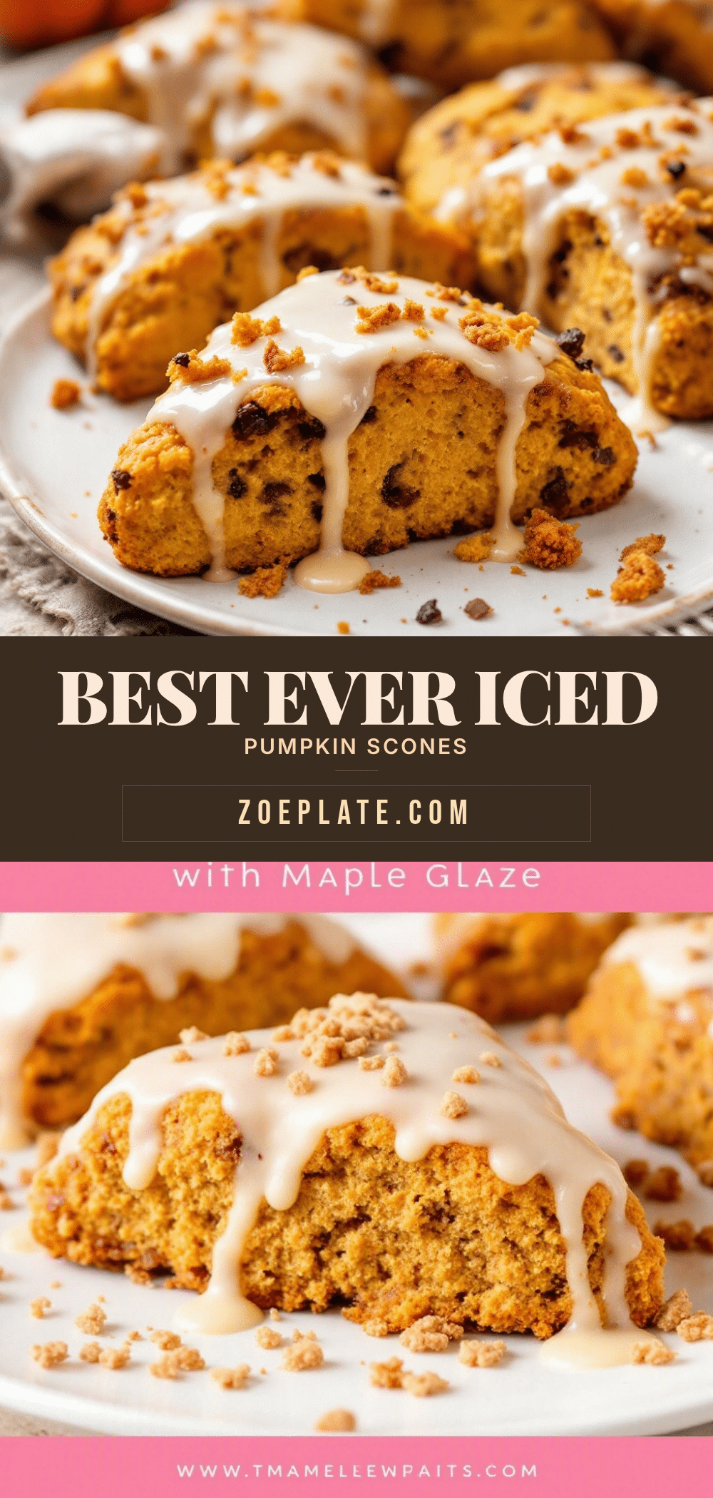 iced pumpkin scones with maple glaze recipe