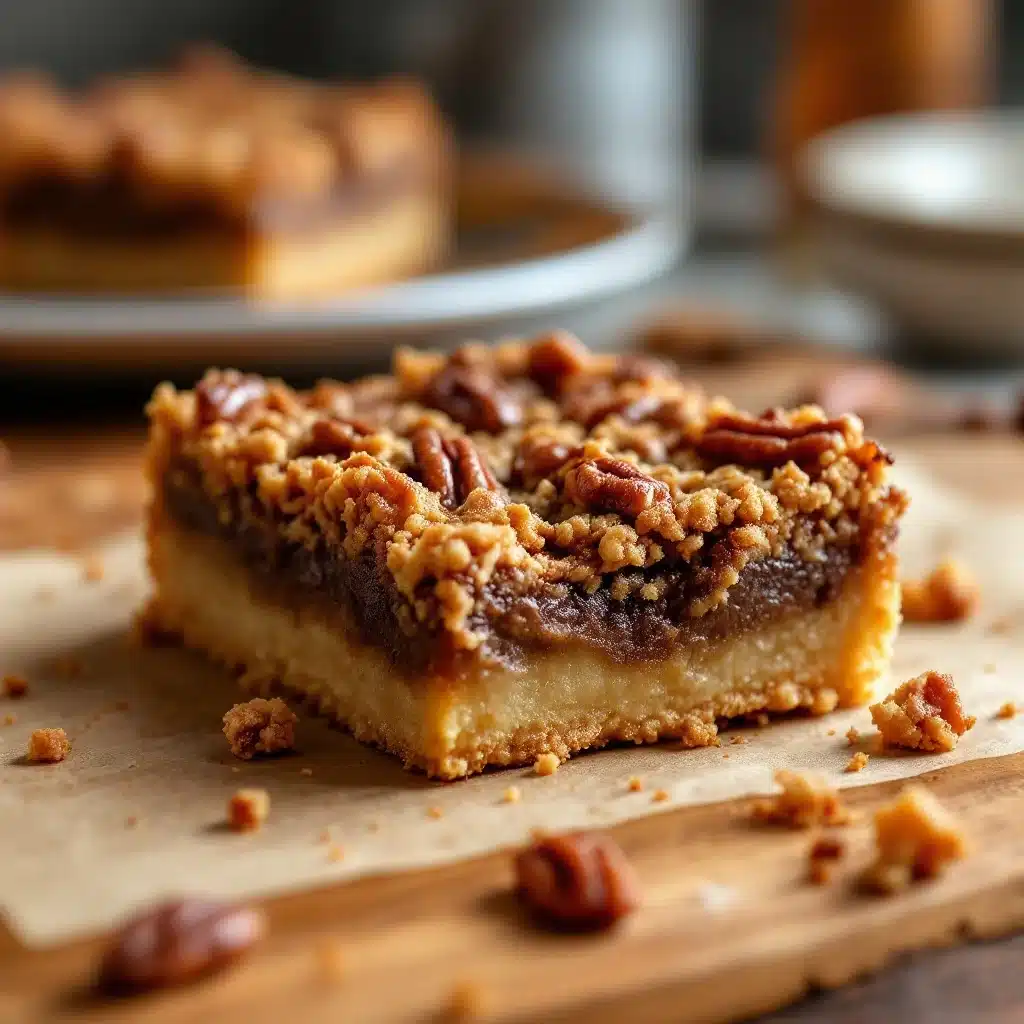 maple bourbon pecan pie bars - featured image