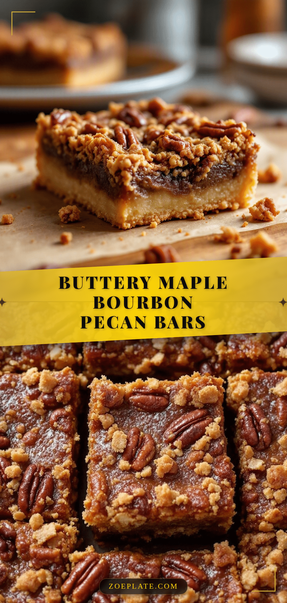 maple bourbon pecan pie bars recipe