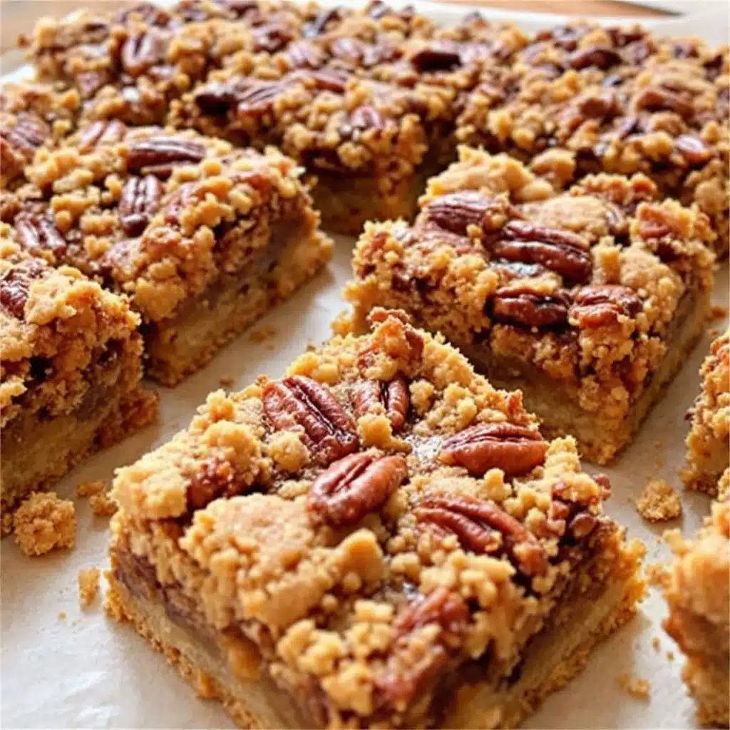 maple bourbon pecan pie bars - featured image