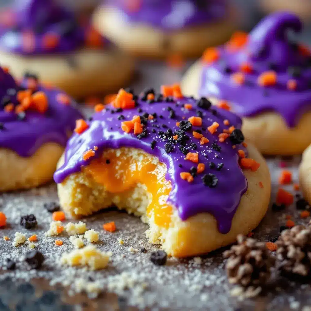 melting witch halloween sugar cookies preparation steps