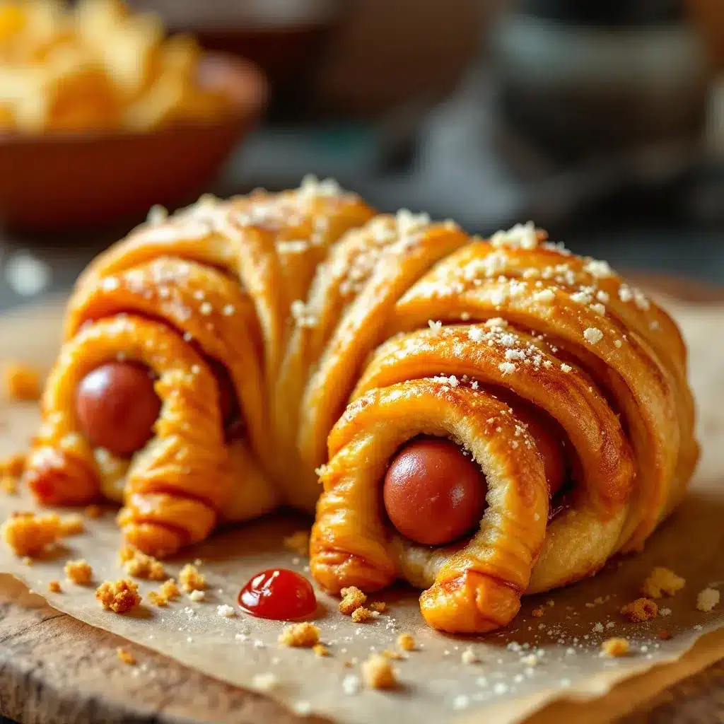 mummy hot dogs with crescent dough preparation steps
