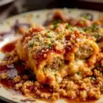 mummy meatball sub casserole - featured image