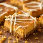mummy pumpkin cheesecake bars - featured image