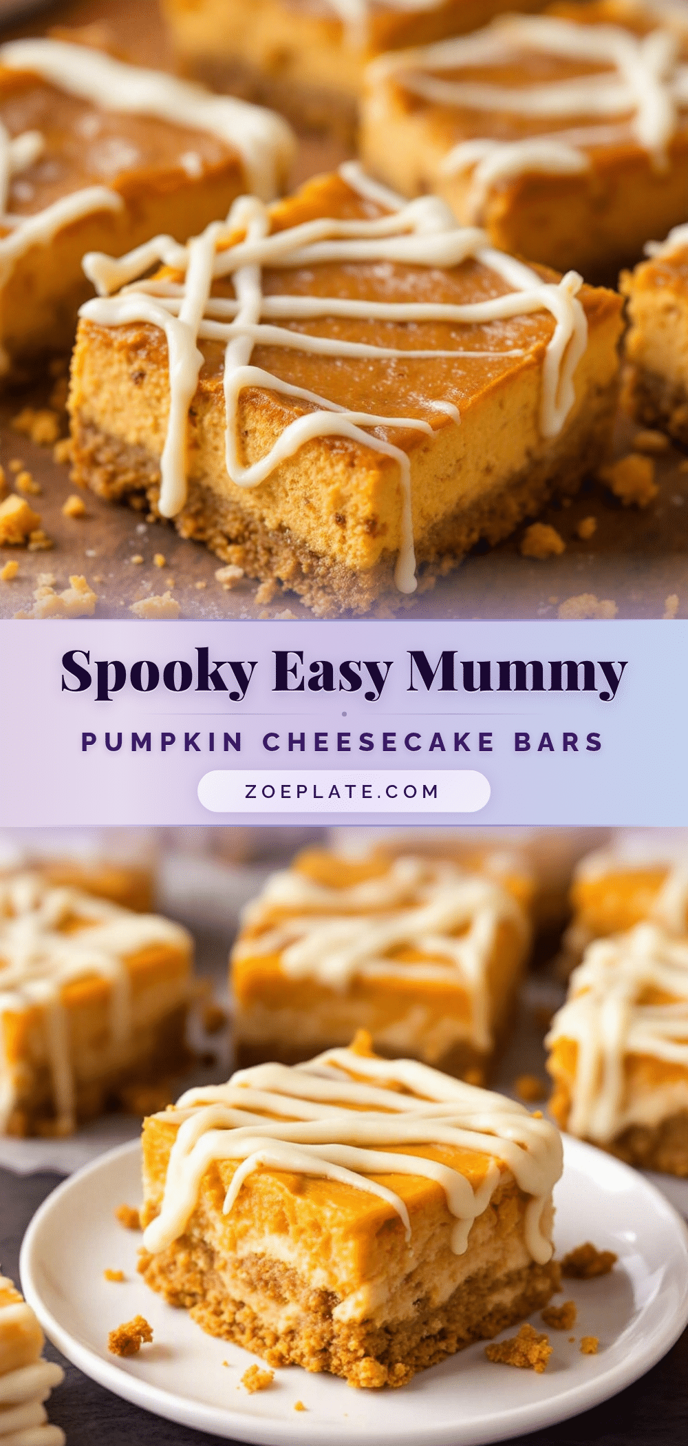 mummy pumpkin cheesecake bars recipe
