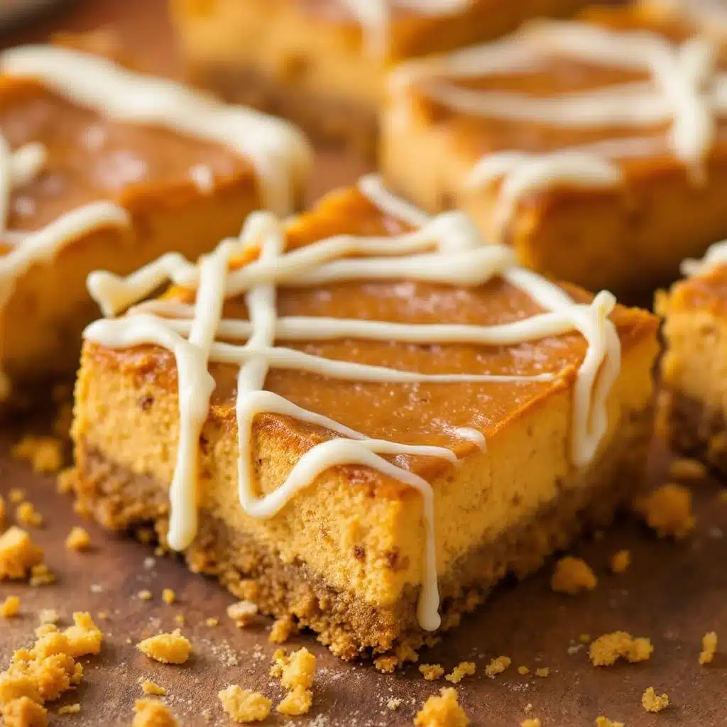 mummy pumpkin cheesecake bars - featured image