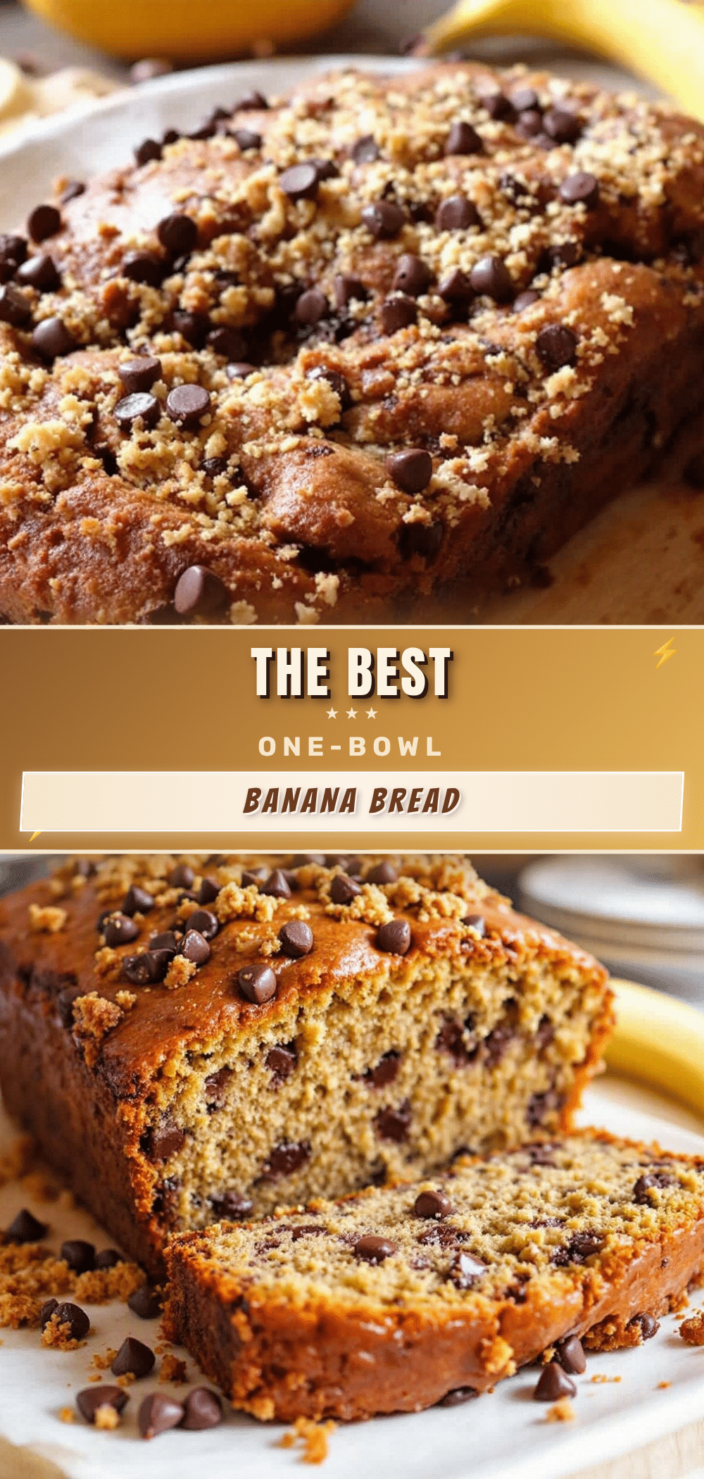 one-bowl chocolate chip banana bread recipe