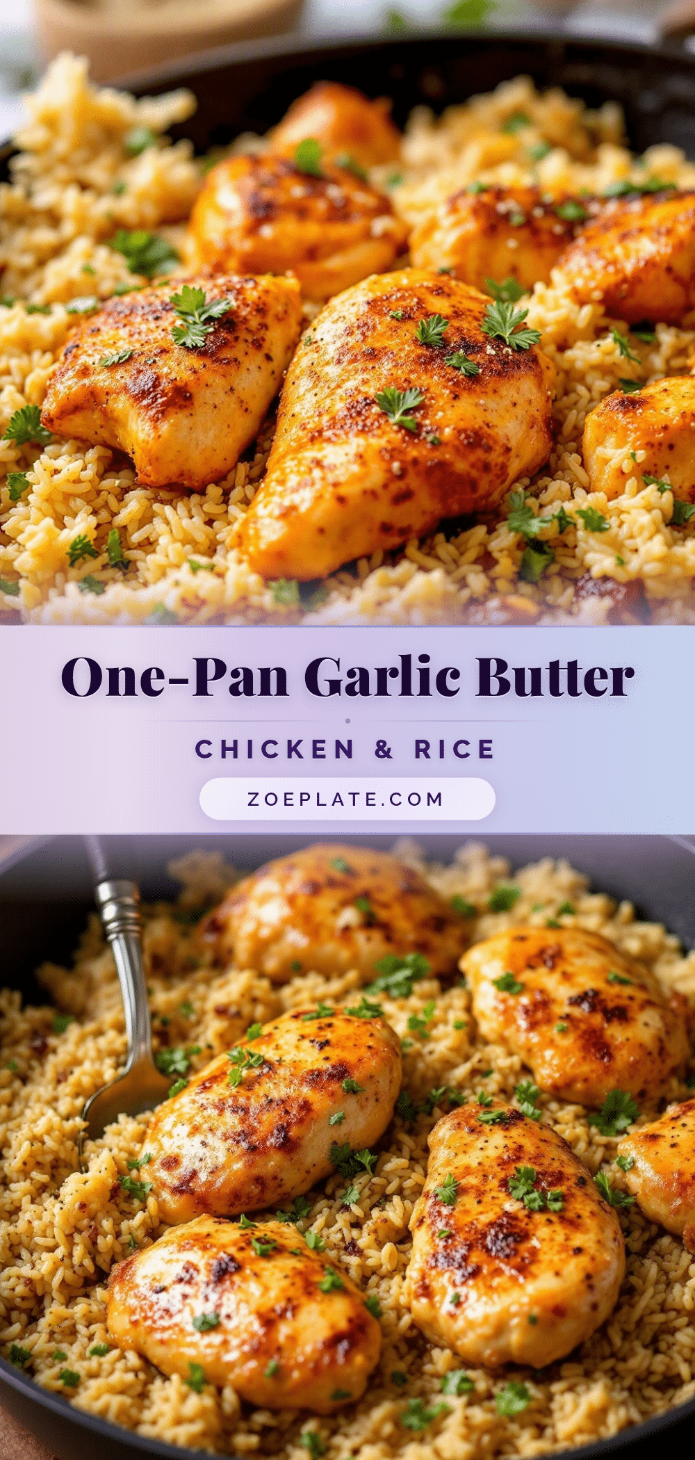 one pan garlic butter chicken and rice recipe