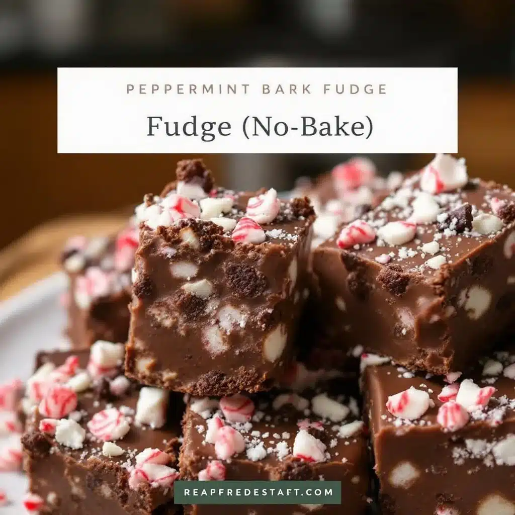 peppermint bark fudge - featured image