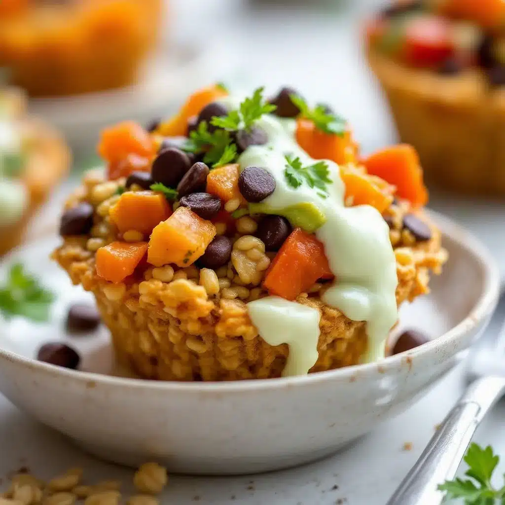 pumpkin chocolate chip baked oatmeal cups - featured image