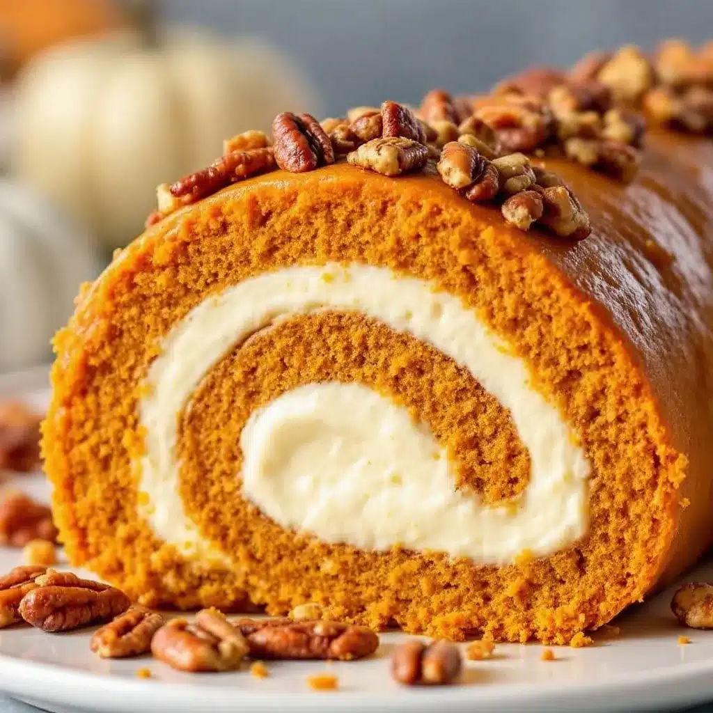 pumpkin cream cheese roll with pecans preparation steps