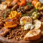 pumpkin spice harvest charcuterie board with maple brie - featured image