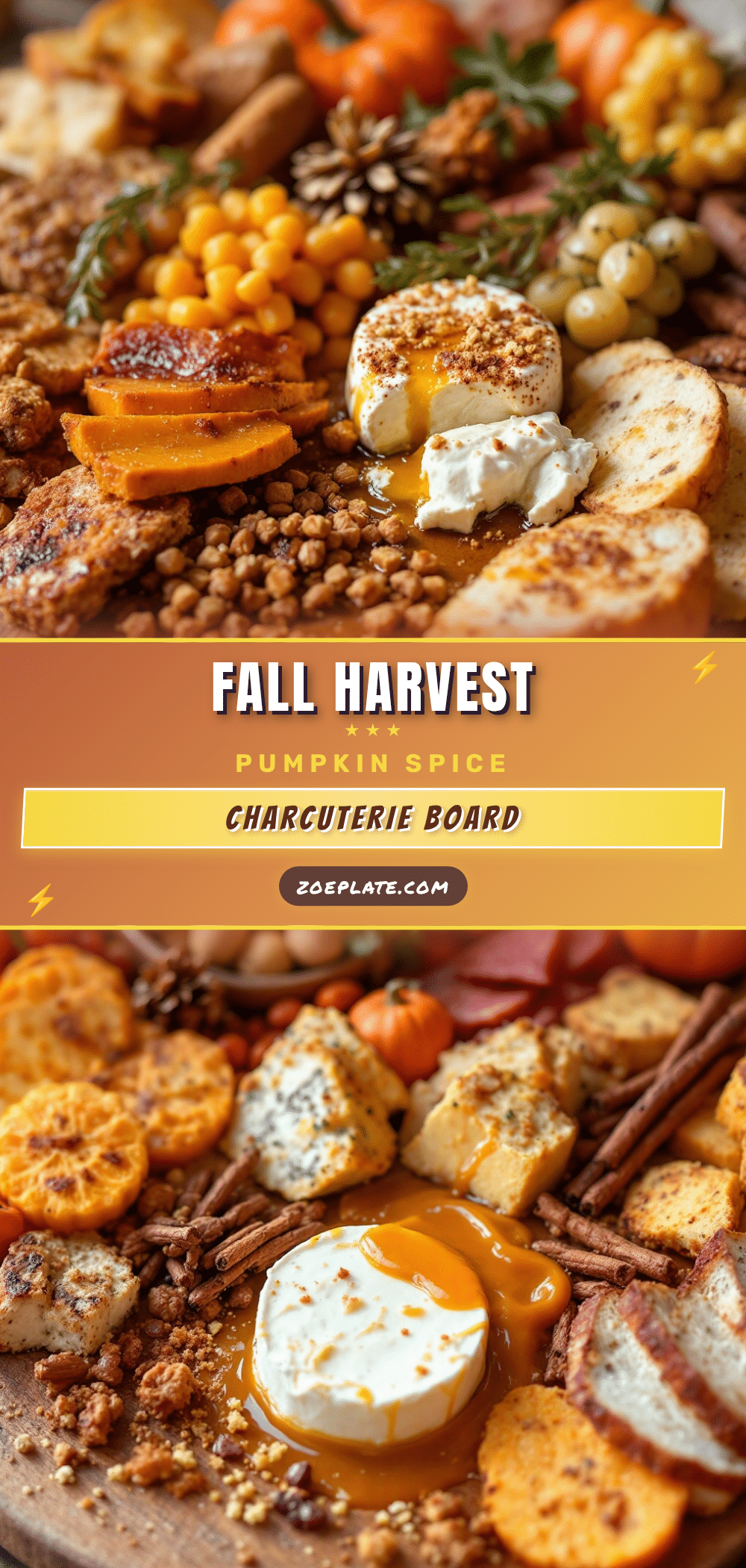 pumpkin spice harvest charcuterie board with maple brie recipe