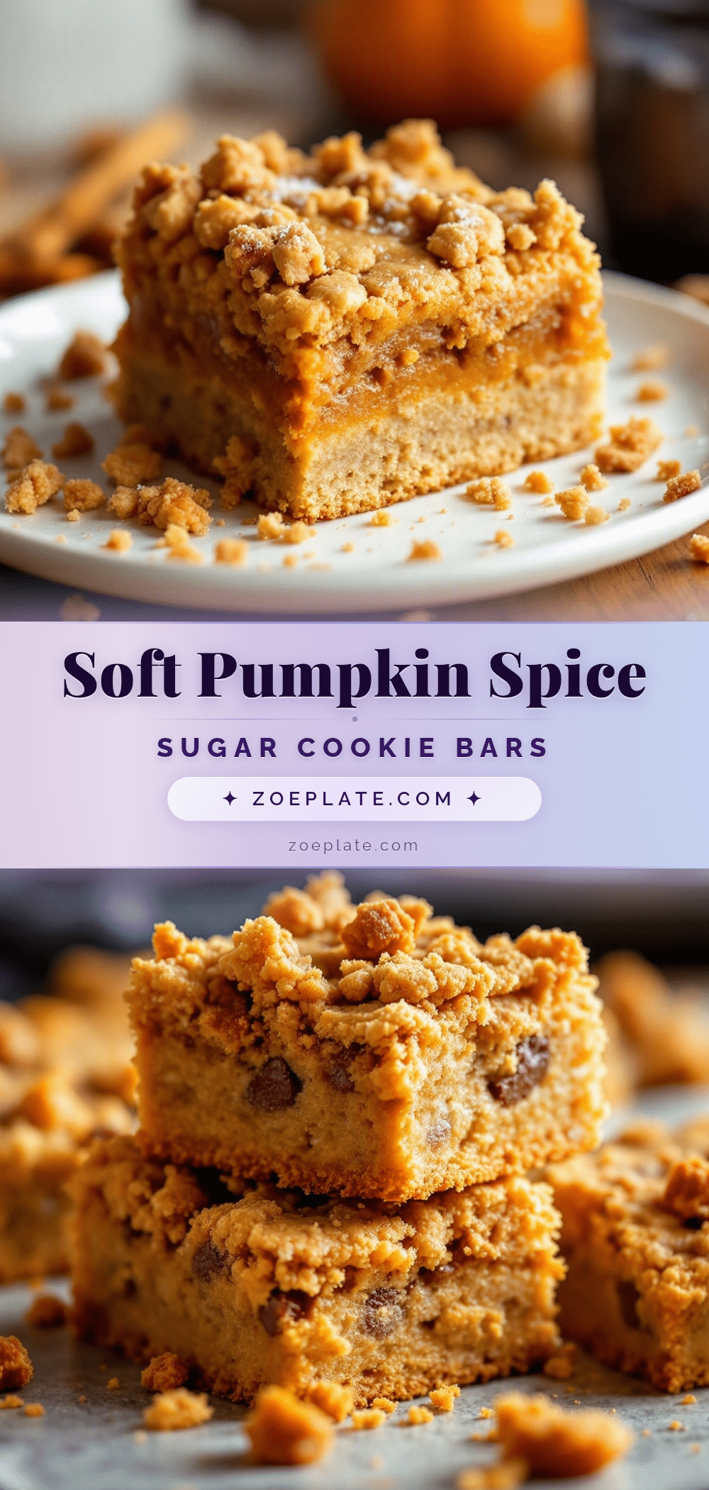 pumpkin spice sugar cookie bars recipe