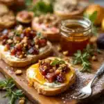 rustic grazing board with honey and fig jam - featured image