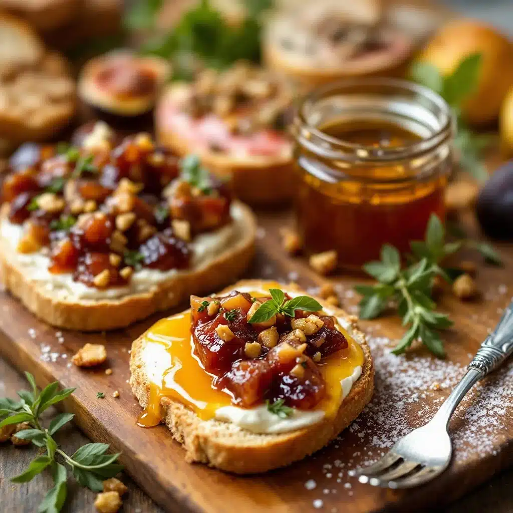 rustic grazing board with honey and fig jam - featured image